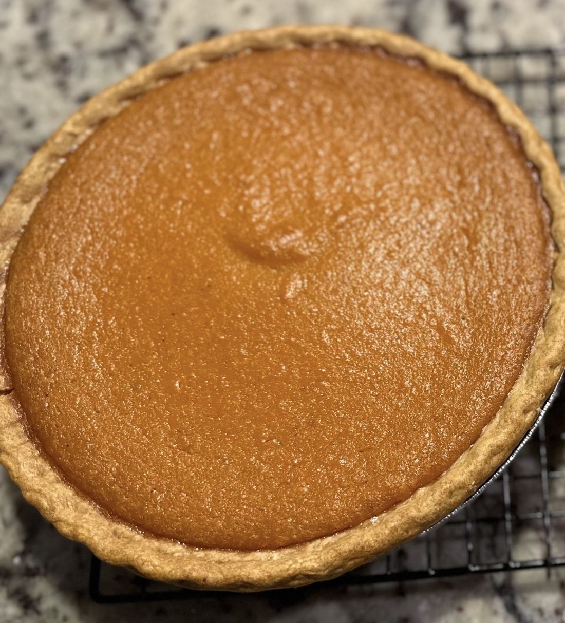 Freshly baked sweet potato pie